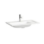 Meda lavabo slim en marbond à poser sur meuble blc mat 780x450x132 - LAUFEN H8141177571111 