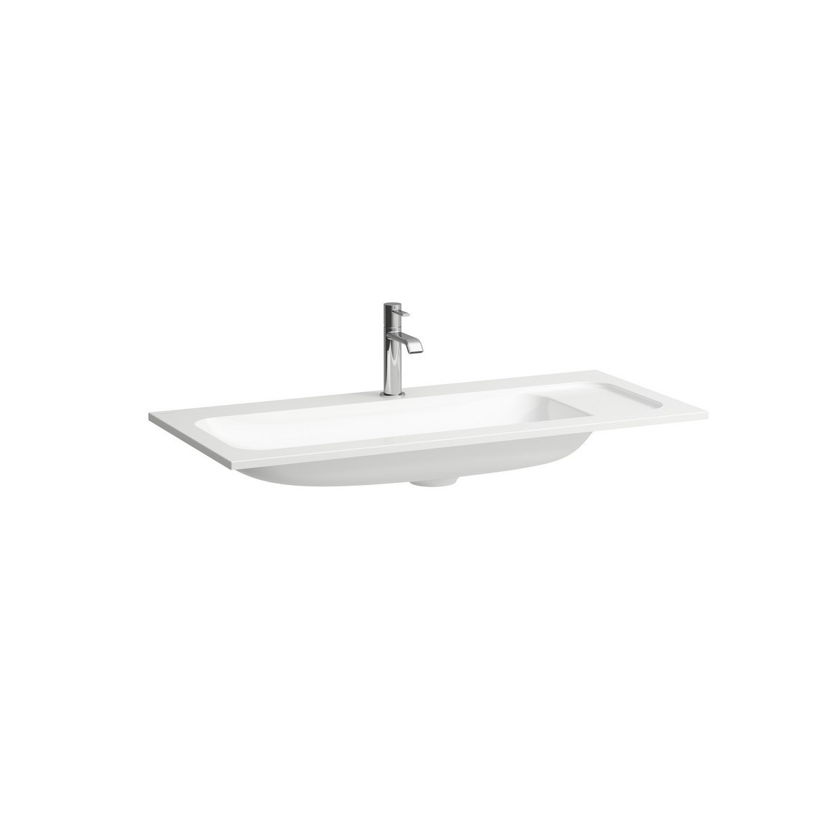 Meda lavabo slim en marbond à poser sur meuble blc mat 980x450x132 - LAUFEN H8141187571111 