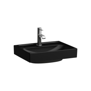 Meda lave-mains mural ou à poser sur meuble noir mat 450x350x80 mm - LAUFEN H8151117161041 