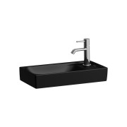 Meda lave-mains plage de robinetterie à droite noir mat 460x235x80 mm - LAUFEN H8151137161121 