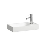 Meda lave-mains plage de robinetterie à droite blanc mat 460x235x80 mm - LAUFEN H8151137571121 