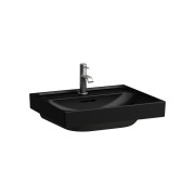 Meda lavabo à poser sur plan face inférieure meulée noir mat 550x460x80 mm - LAUFEN H8161127161111 