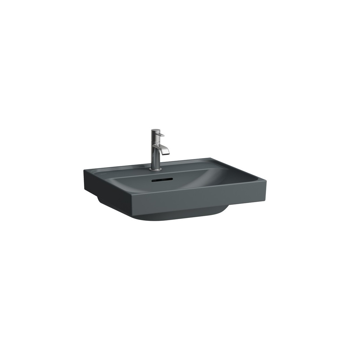 Meda lavabo à poser sur plan face inférieure meulée graphite mat 550x460x80 mm - LAUFEN H8161127581121 