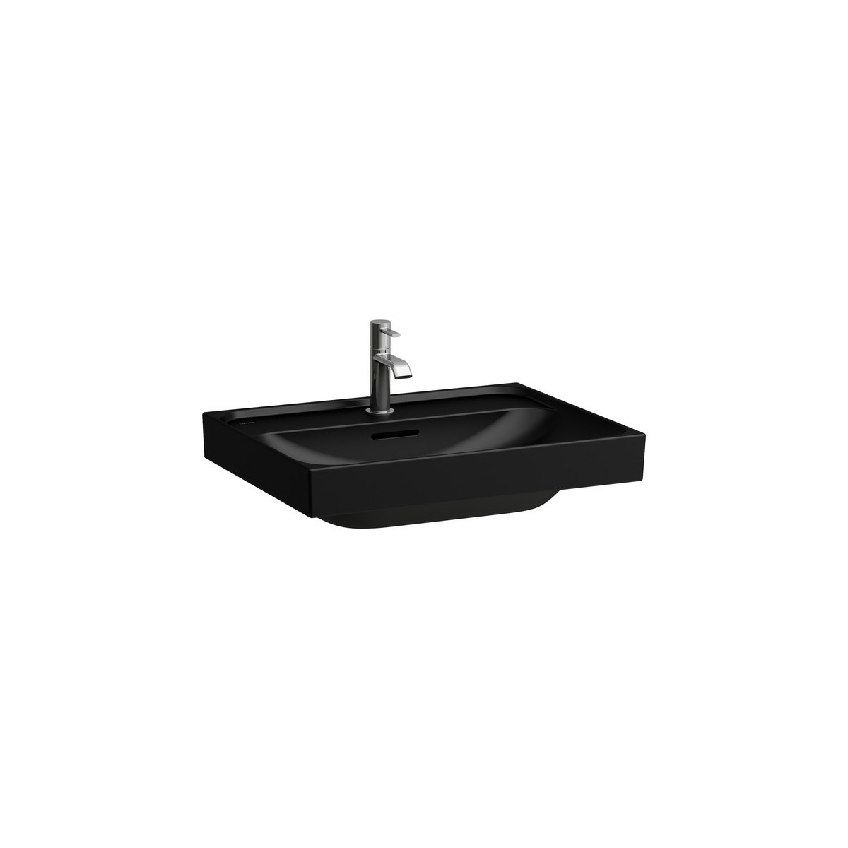 Meda lavabo à poser sur plan face inférieure meulée noir mat 600x460x80 mm - LAUFEN H8161137161121 