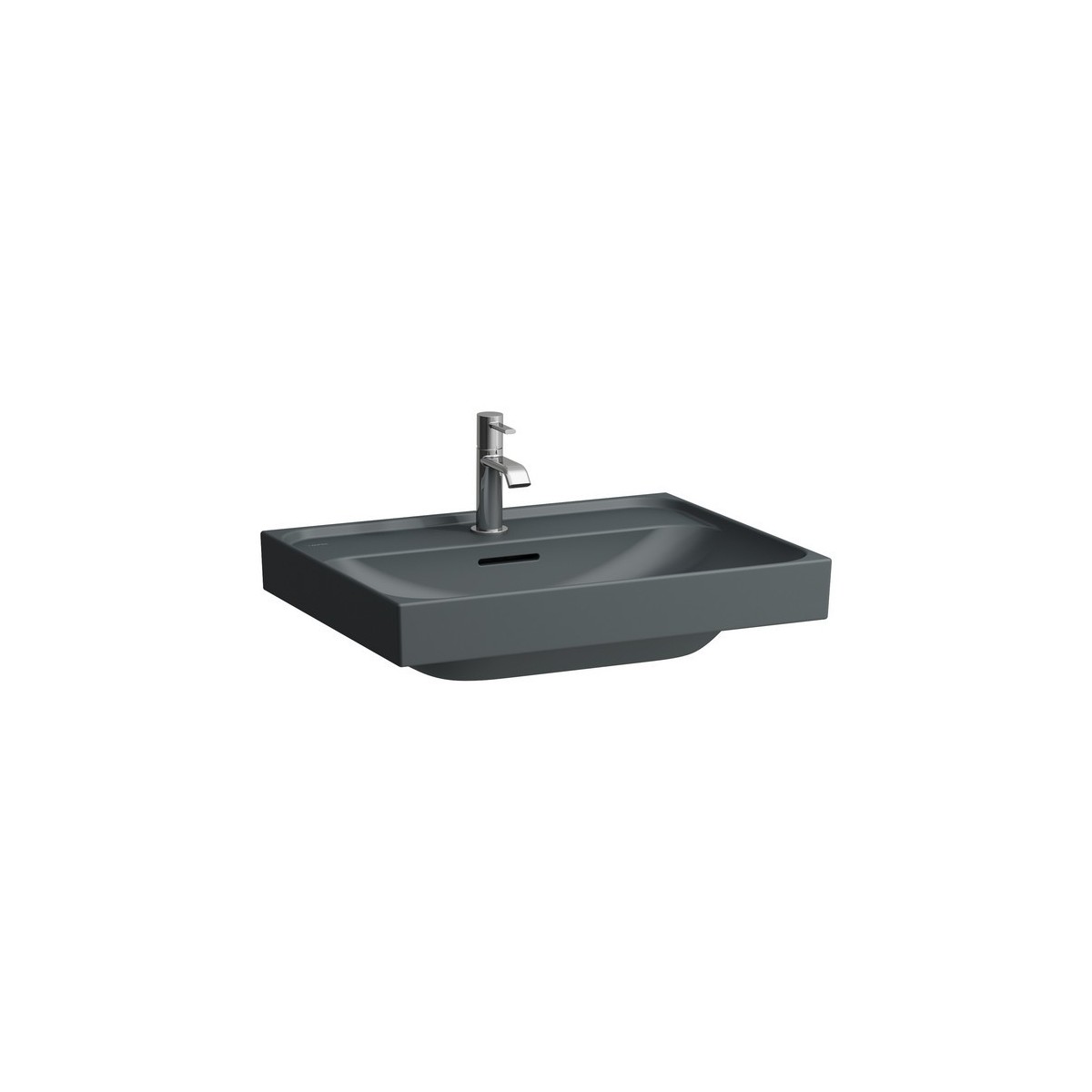 Meda lavabo à poser sur plan face inférieure meulée graphite mat 600x460x80 mm - LAUFEN H8161137581041 