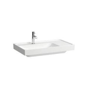 Meda lavabo mural ou à poser sur meuble tablette à droite blanc lcc 800x460x80 - LAUFEN H8171164001111 