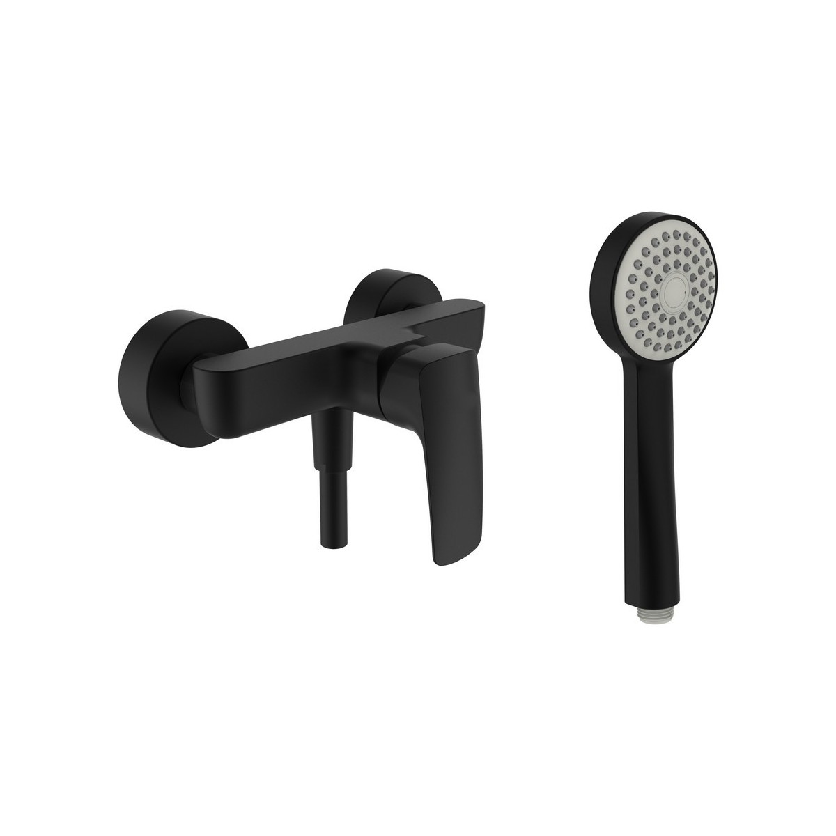 Laurin mitigeur de douche mural avec flexible et douchette pvd titane noir mat - LAUFEN HF500750428600 