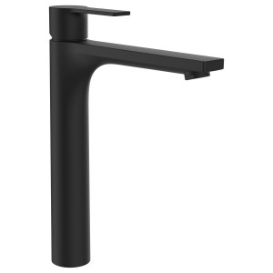 Swisstap mit lav réhaussé eco+ bec fixe 185 mm pvd titane noir mat - LAUFEN HF506114428000 