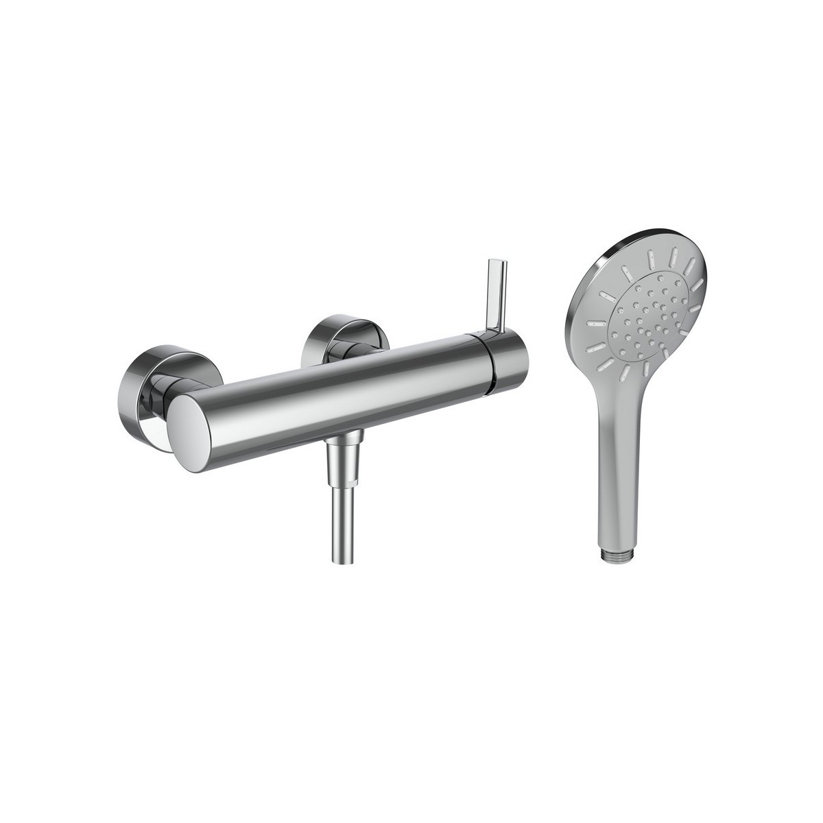 Meda mitigeur de douche mural avec flexible et douchette chromé - LAUFEN HF506650100600 