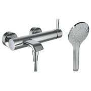 Meda mitigeur de bain mural avec flexible et douchette chromé - LAUFEN HF506660100600 