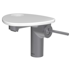 Ada mit lav tablette percée bec 110 mm ss vidage pvd inox/blanc brillant - LAUFEN HF506702501000 