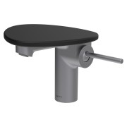Ada mitigeur de lavabo tablette non percée bec 110 mm ss vid pvd inox/noir mat - LAUFEN HF506702503060 