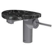 Ada mit lav tablette percée bec 110 mm ss vidage pvd inox/marbre noir - LAUFEN HF506702506000 