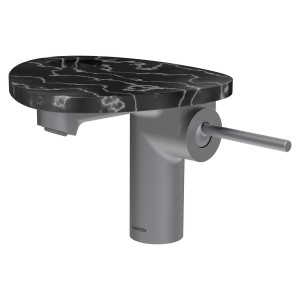 Ada mit lav tablette percée bec 110 mm ss vidage pvd inox/marbre noir - LAUFEN HF506702506000 