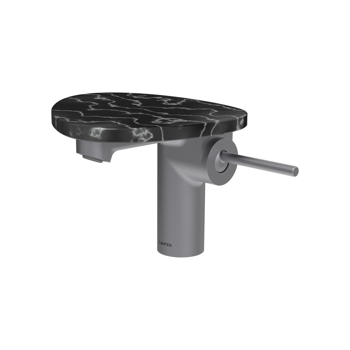 Ada mit lav tablette non percée bec 110 mm ss vidage pvd inox/marbre noir - LAUFEN HF506702506060 