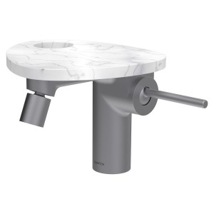 Ada mit bidet tablette percée bec 110 mm av vid clic-clac pvd inox/marbre blanc - LAUFEN HF506710505000 