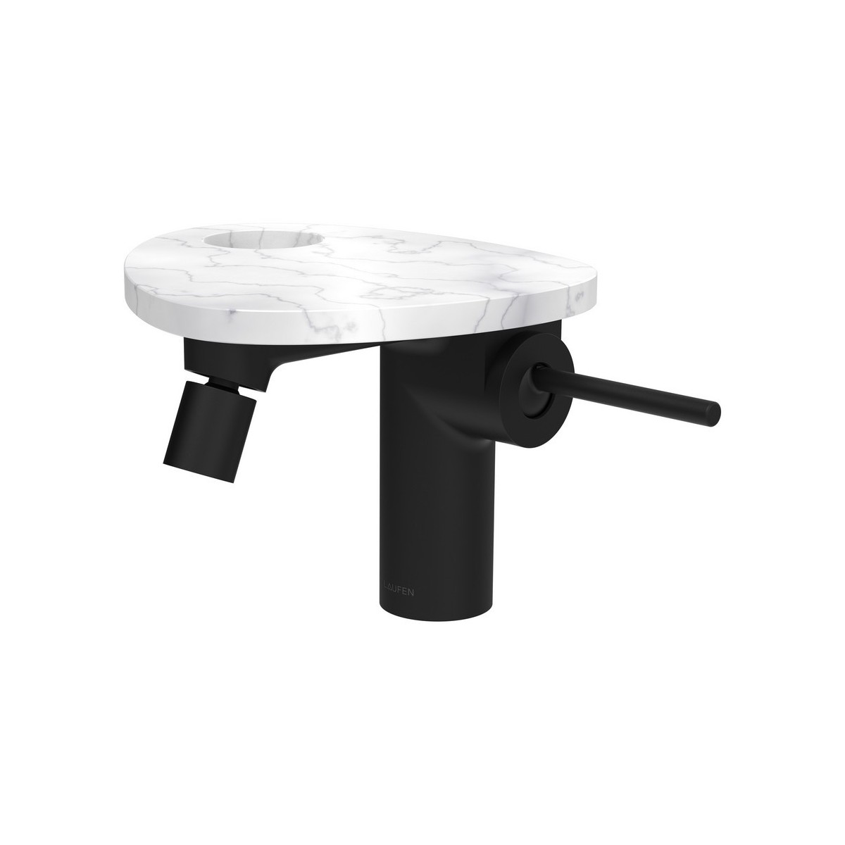 Ada mit bidet tablette percée bec 110 mm av vid clic-clac pvd noir/marbre blanc - LAUFEN HF506710515000 