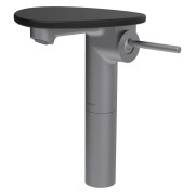 Ada mit lav réhaussé tablette non percée bec 110 mm ss vidage pvd inox/noir mat - LAUFEN HF506714503060 