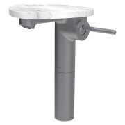 Ada mit lav réhaussé tablette percée bec 110 mm ss vidage pvd inox/marbre blanc - LAUFEN HF506714505000 