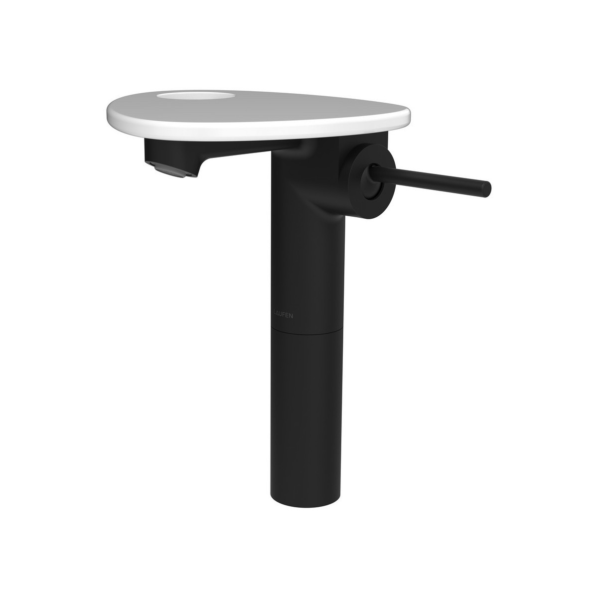 Ada mit lav réhaussé tablette percée bec 110mm ss vidage pvd noir/blanc brillant - LAUFEN HF506714511000 