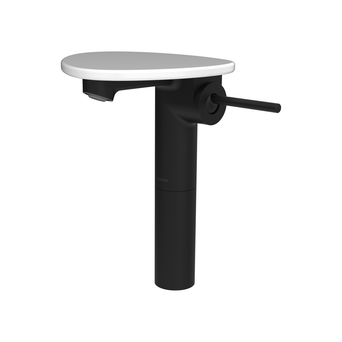 Ada mit lav réhaussé tablette npbec 110 mm ss vidage pvd noir/blanc brillant - LAUFEN HF506714511060 