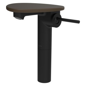 Ada mit lav réhaussé tablette non percée bec 110 mm ss vidage pvd noir/café mat - LAUFEN HF506714514060 