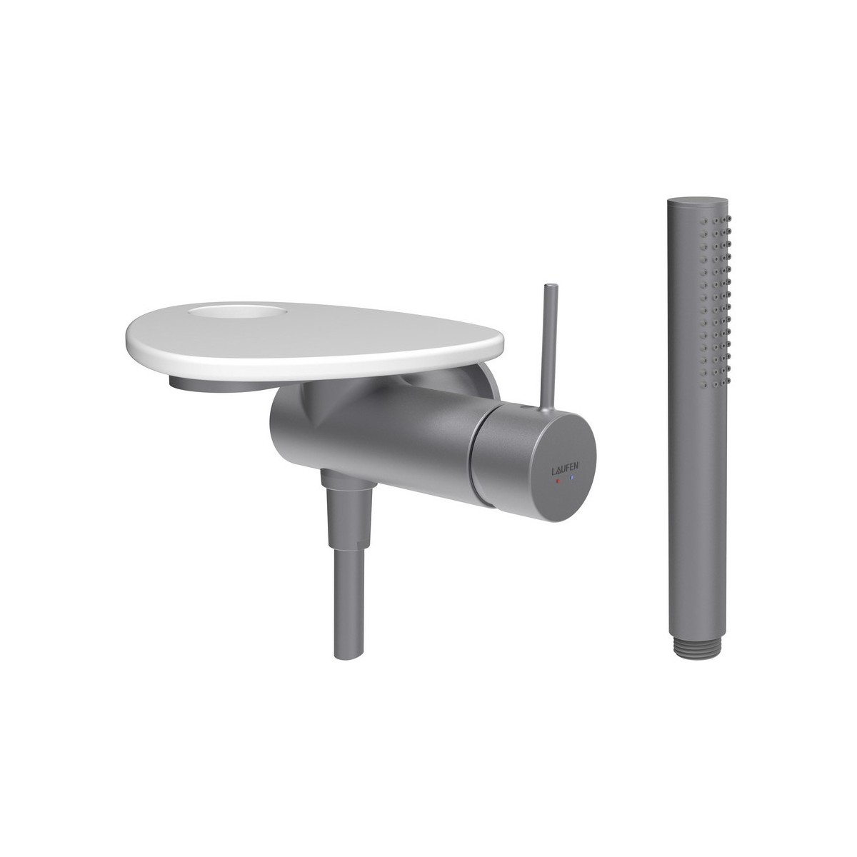 Ada mit de d à enc avec simibox 1-point tablette percée pvd inox/blanc mat - LAUFEN HF506755502000 