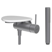 Ada mit de d à enc avec simibox 1-point tablette non percée pvd inox/blanc mat - LAUFEN HF506755502060 