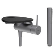 Ada mit de d à enc avec simibox 1-point tablette percée pvd inox/café mat - LAUFEN HF506755504000 