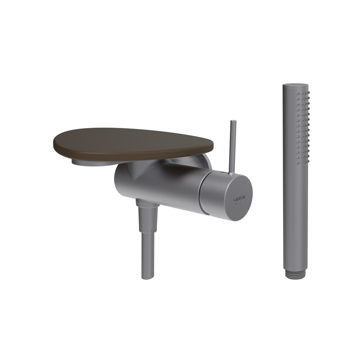 Ada mit de d à enc avec simibox 1-point tablette non percée pvd inox/café mat - LAUFEN HF506755504060 