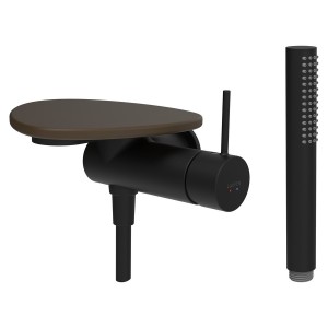 Ada mit de d à enc avec simibox 1-point tablette non percée pvd noir/café mat - LAUFEN HF506755514060 