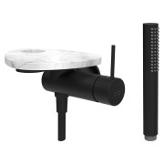 Ada mit de d à enc avec simibox 1-point tablette percée pvd noir/marbre blanc - LAUFEN HF506755515000 