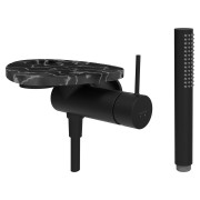 Ada mit de d à enc avec simibox 1-point tablette percée pvd noir/marbre noir - LAUFEN HF506755516000 