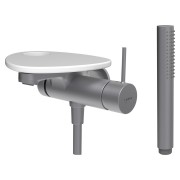 Ada mit b à enc tablette percée bec 170 mm pvd inox/blanc mat - LAUFEN HF506765502000 