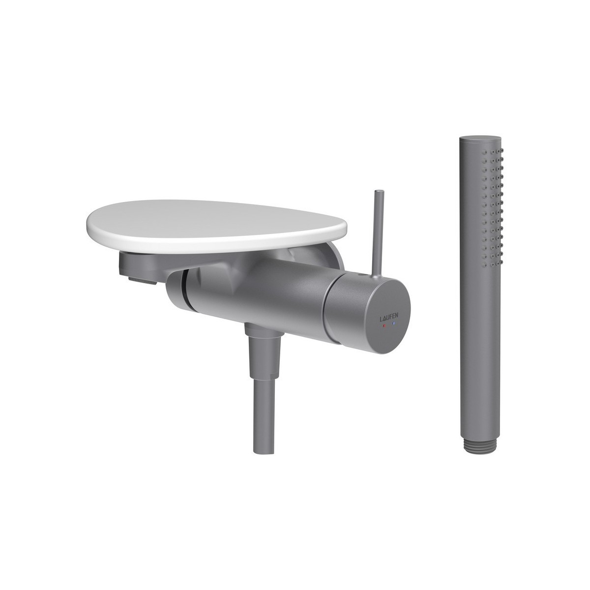 Ada mit b à enc avec simibox 1-point tablette npbec 170 mm pvd inox/blanc mat - LAUFEN HF506765502060 