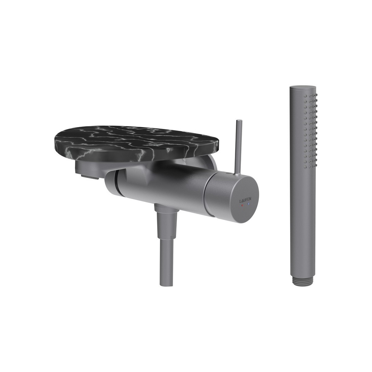 Ada mit b à enc avec simibox 1-point tablette npbec 170 mm pvd inox/marbre noir - LAUFEN HF506765506060 