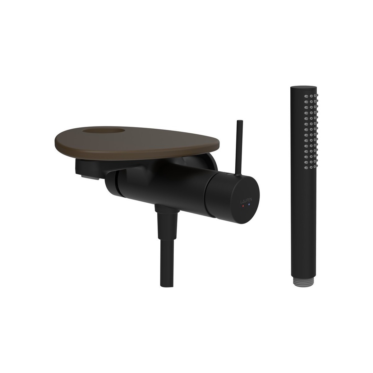 Ada mit b à enc tablette percée bec 170 mm pvd noir/café mat - LAUFEN HF506765514000 