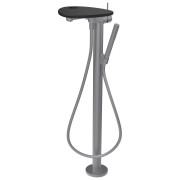 Ada mitigeur de bain sur colonne tablette percée bec 203 mm pvd inox/noir mat - LAUFEN HF506781503000 