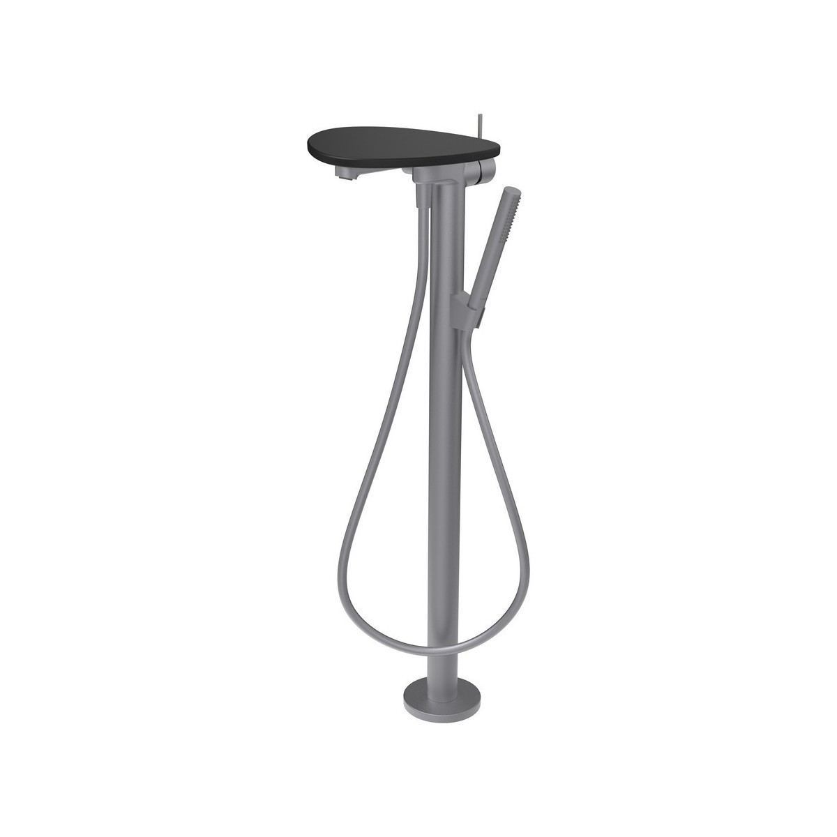 Ada mitigeur de bain sur colonne tablette npbec 203 mm pvd inox/noir mat - LAUFEN HF506781503060 