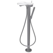 Ada mitigeur de bain sur colonne tablette npbec 203 mm pvd inox/marbre blanc - LAUFEN HF506781505060 
