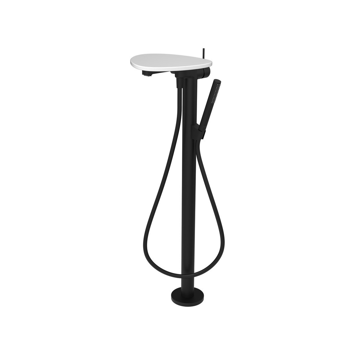 Ada mitigeur de bain sur colonne tablette npbec 203 mm pvd noir/blanc mat - LAUFEN HF506781512060 