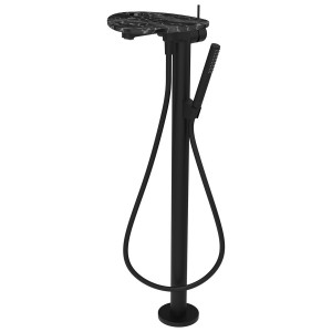 Ada mit b sur colonne tablette percée bec 203 mm pvd noir/marbre noir - LAUFEN HF506781516000 