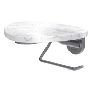 Ada porte-papier toilette tablette non percée pvd inox/marbre blanc - LAUFEN HF506791505060 