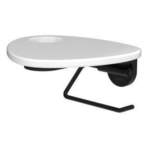 Ada porte-papier toilette tablette percée pvd noir/blanc brillant - LAUFEN HF506791511000 