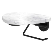 Ada porte-papier toilette tablette non percée pvd noir/marbre blanc - LAUFEN HF506791515060 