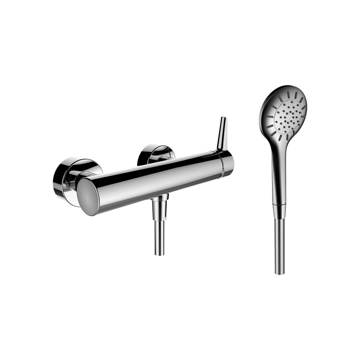 Pure mitigeur de douche mural avec garniture de douche chromé - LAUFEN HF901750100600 