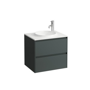 Lani meuble 600 2 tiroirs compatible avec lav h814073 gris traffic 570x440x515 - LAUFEN H4042521122661 