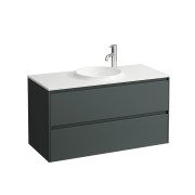 Lani meuble 1000 2 tiroirs compatible avec lav h814075 gris traffic 970x440x515 - LAUFEN H4042721122661 