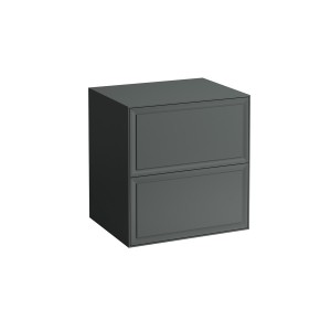 The new classic meuble sans découpe avec deux tiroirs gris traffic 575x455x600mm - LAUFEN H4060060856271 