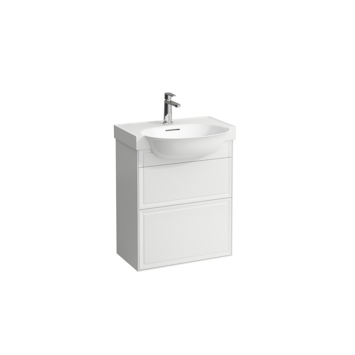 The new classic meuble 2 tiroirs pour lavabo 813853 575x315x675mm blanc mat - LAUFEN H4060320851701 